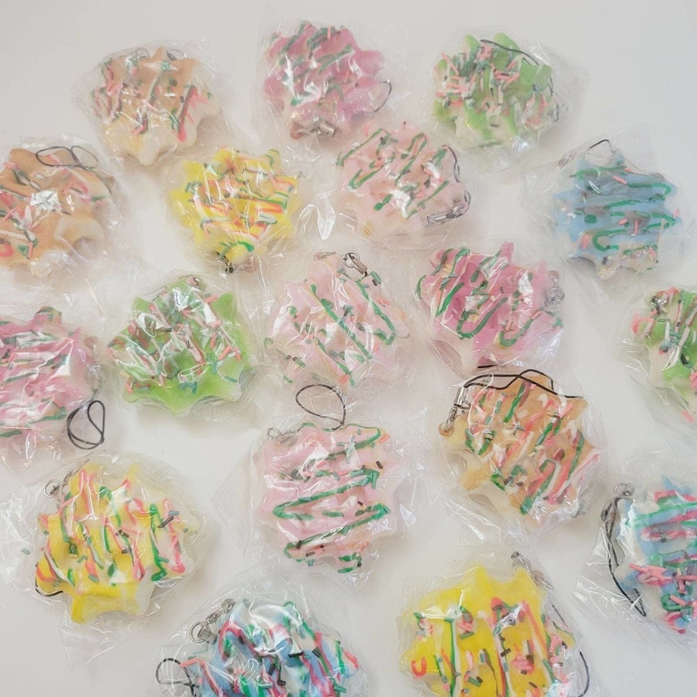 Colorful waffle squishies / kawaii charms set